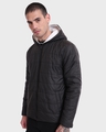 Shop Men's Black & White Reversible Oversized Plus Size Puffer Jacket-Design
