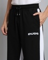 Shop Men's Black & White Side Panel Relaxed Fit Track Pants