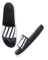 Shop Men's Black & White Striped Lightweight Sliders