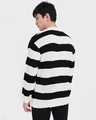 Shop Men's Black & White Striped Oversized Sweater-Full