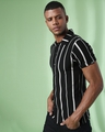 Shop Men's Black & White Striped Regular Fit Shirt-Design