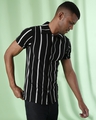 Shop Men's Black & White Striped Regular Fit Shirt-Full