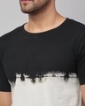 Shop Men's Black & White Tie & Dye Slim Fit T-shirt-Full