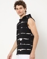 Shop Men's Black & White Tie N Dye Oversized Hoodie Vest-Design