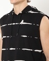 Shop Men's Black & White Tie N Dye Oversized Hoodie Vest