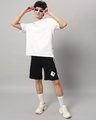 Shop Men's Black & White WD Side Panel Relaxed Fit Shorts