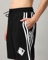 Shop Men's Black & White WD Side Panel Relaxed Fit Shorts