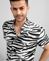 Shop Men's Black & White Zebra Print Cotton Shirt