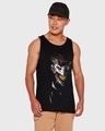 Shop Men's Black Why So Serious Man Graphic Printed Vest-Front