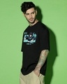 Shop Men's Black Wind Hashira Graphic Printed Oversized T-shirt-Full
