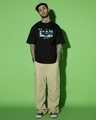 Shop Men's Black Wind Hashira Graphic Printed Oversized T-shirt