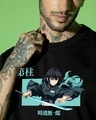 Shop Men's Black Wind Hashira Graphic Printed Oversized T-shirt