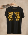 Shop Men's Black Winner Winner Chicken Dinner Typography Cotton T-shirt-Design