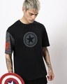 Shop Men's Black Winter Soldier Graphic Printed Oversized Fit T-shirt-Front