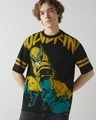 Shop Men's Black Wolverine Graphic Printed Oversized T-shirt-Front