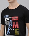 Shop Men's Black Yeh Apna Game Graphic Printed T-shirt-Full