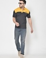 Shop Men's Black & Yellow Color Block Polo T-shirt