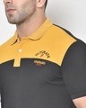 Shop Men's Black & Yellow Color Block Polo T-shirt