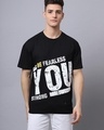 Shop Men's Black You Typography Oversized T-shirt-Front