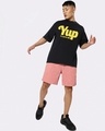 Shop Men's Black Yup It Will Be Ok Typography Oversized T-shirt