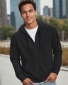 Shop Men's Black Zipper Hoodies-Front