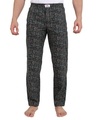 Shop Men's Black EccentricPrinted Pyjamas-Front