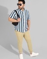 Shop Men's Blue & White Striped Plus Size Shirt