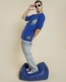 Shop Men's Blue Aamchi Mumbai Graphic Printed Oversized T-shirt