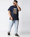 Shop Men's Blue Abki Baar Typography Plus Size T-shirt-Full