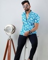 Shop Men's Blue Abstract Printed Shirt-Front