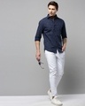 Shop Men's Blue Abstract Printed Slim Fit Shirt