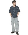 Shop Men's Blue All Over Abstract Printed Relaxed Fit Shirt-Full