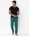 Shop Men's Blue All Over Bench Printed Cotton Lounge Pants