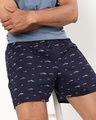Shop Men's Blue All Over Dolphin Printed Boxers-Front