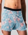 Shop Men's Blue All Over Floral Printed Boxers-Front