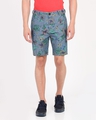 Shop Men's Blue All Over Floral Printed Shorts-Front
