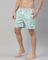 Shop Men's Blue All Over Pineapple Printed Cotton Boxers-Full