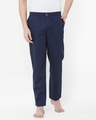Shop Men's Blue All Over Polka Printed Cotton Lounge Pants-Front