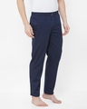 Shop Men's Blue All Over Polka Printed Cotton Lounge Pants-Full