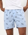 Shop Men's Blue All Over Printed Boxers-Front