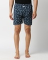 Shop Men's Blue All Over Printed Boxers-Front