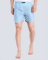 Shop Men's Blue All Over Printed Cotton Boxers-Front