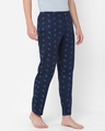 Shop Men's Blue All Over Printed Cotton Lounge Pants-Full