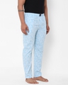 Shop Men's Blue All Over Printed Cotton Lounge Pants-Full