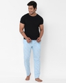Shop Men's Blue All Over Printed Cotton Lounge Pants