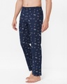 Shop Men's Blue All Over Printed Cotton Lounge Pants-Full