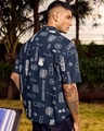 Shop Men's Blue All Over Printed Oversized Shirt-Design