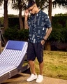 Shop Men's Blue All Over Printed Oversized Shirt-Full