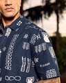 Shop Men's Blue All Over Printed Oversized Shirt