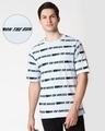 Shop Men's Blue All Over Printed Oversized T-shirt-Front